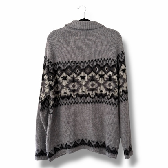 London Fog Vintage Aztec Western Apres Ski Full Zip Grandpa Cardigan Size XL - Picture 7 of 9